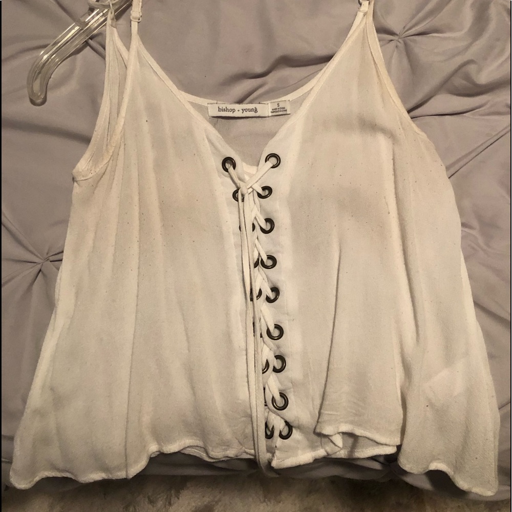 Buttoned front tie tank top